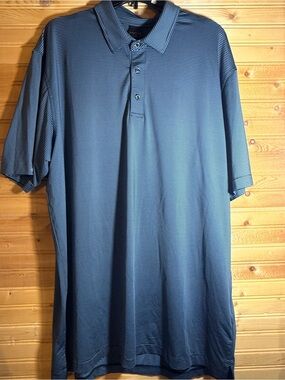 Dunning Golf performance striped Navy polo Xl